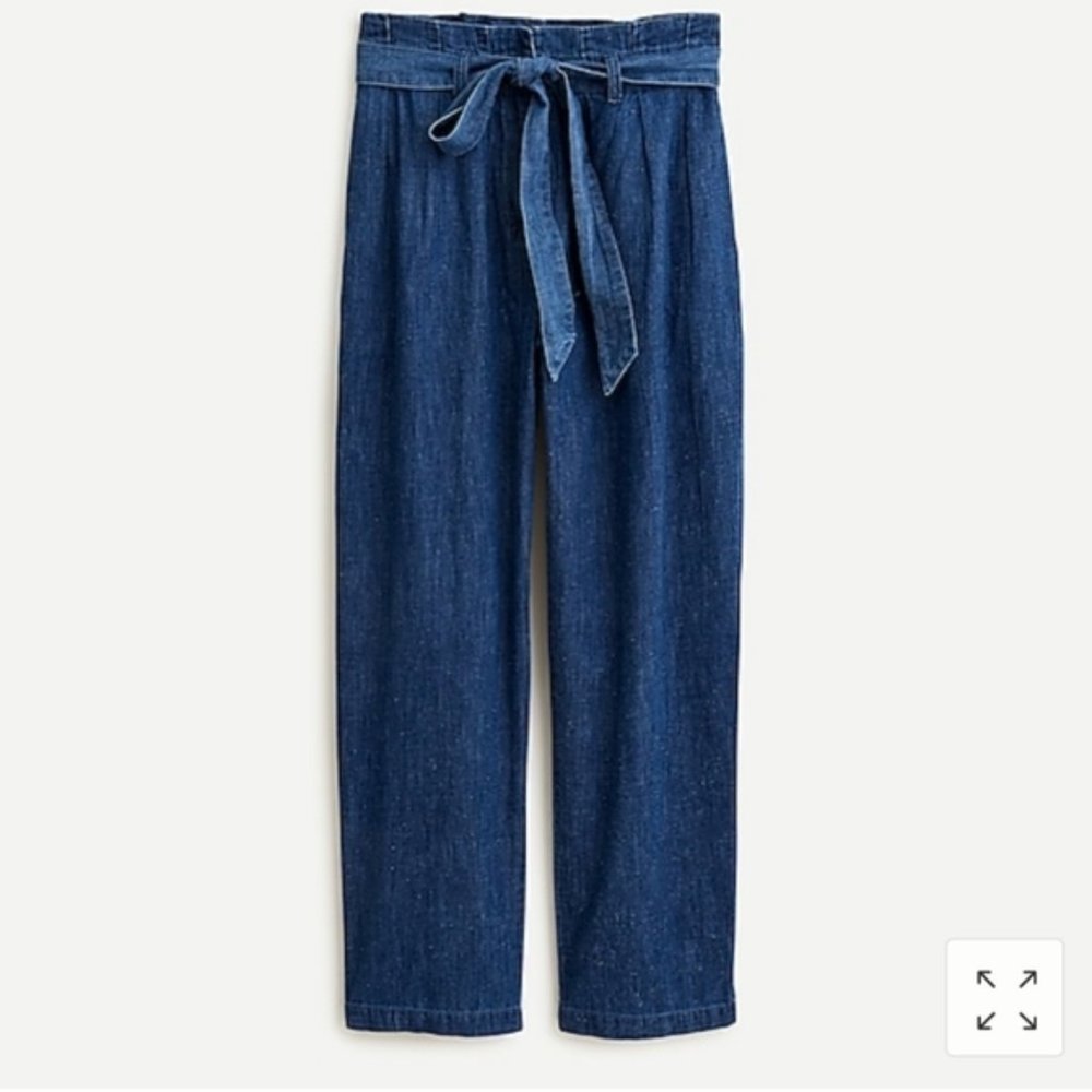 J. Crew high waist denim chambray paperbag pants 14